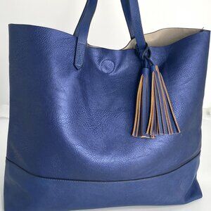 NWT Cobalt Blue Leather Large Tote Bag